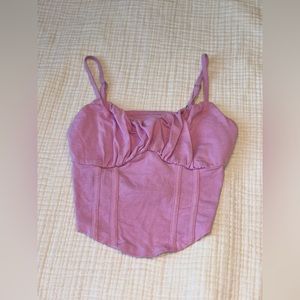 Hollister pink cropped tank top size small